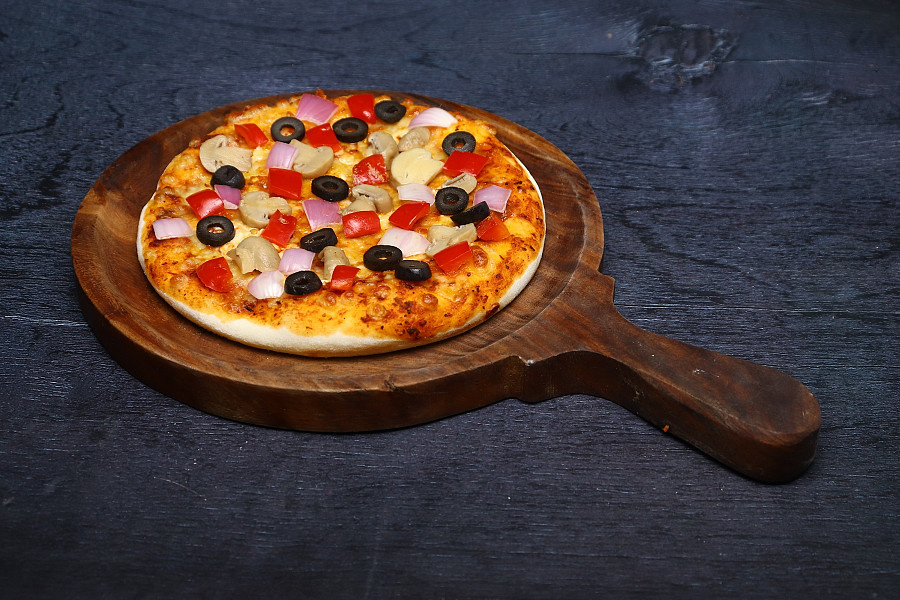 Exotic Mushroom Olive Pizza